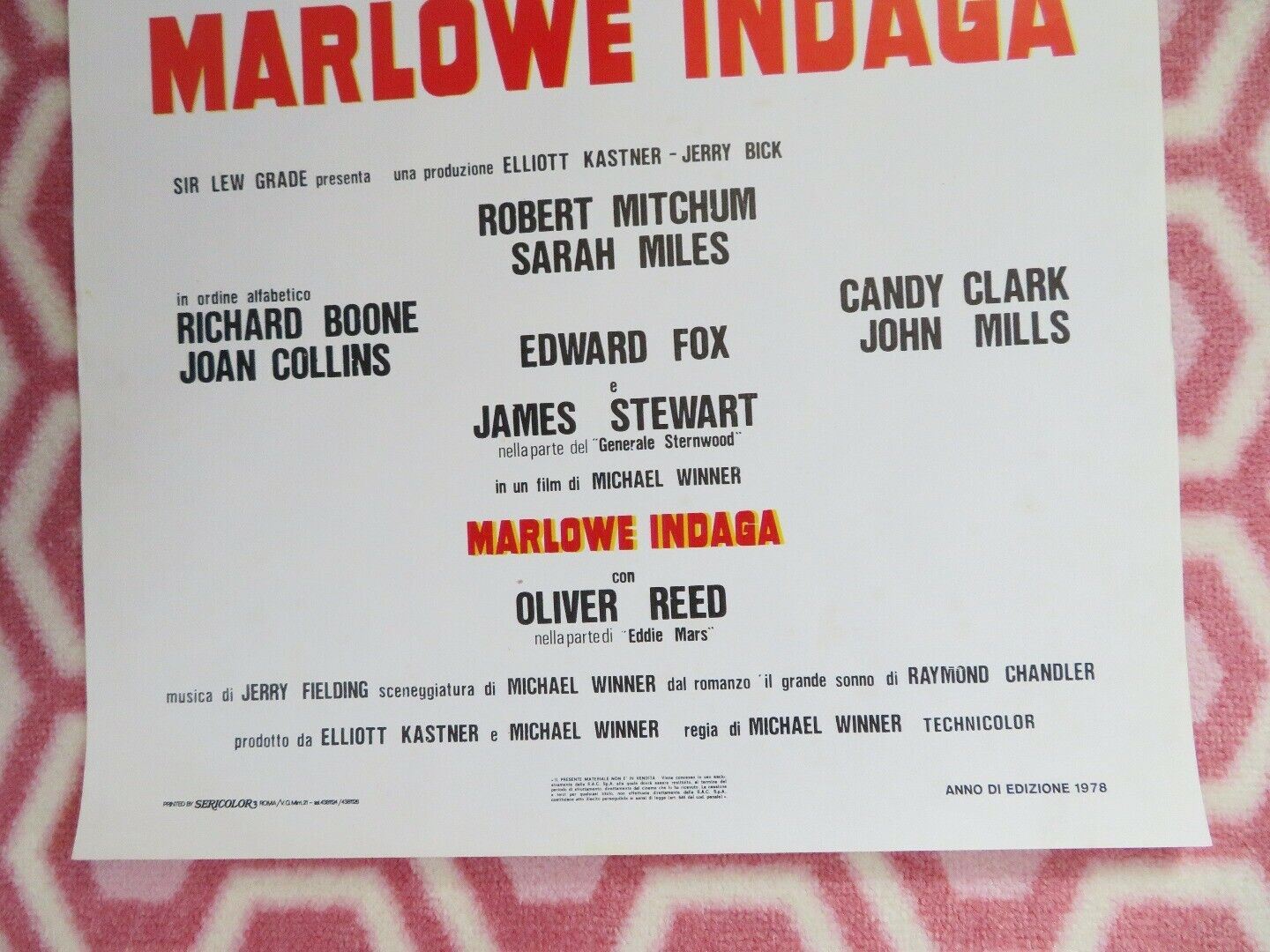 MARLOWE INDAGA/ The Big Sleep ITALIAN LOCANDINA (27.5"x 13") POSTER 1978 - Rendezvous Cinema