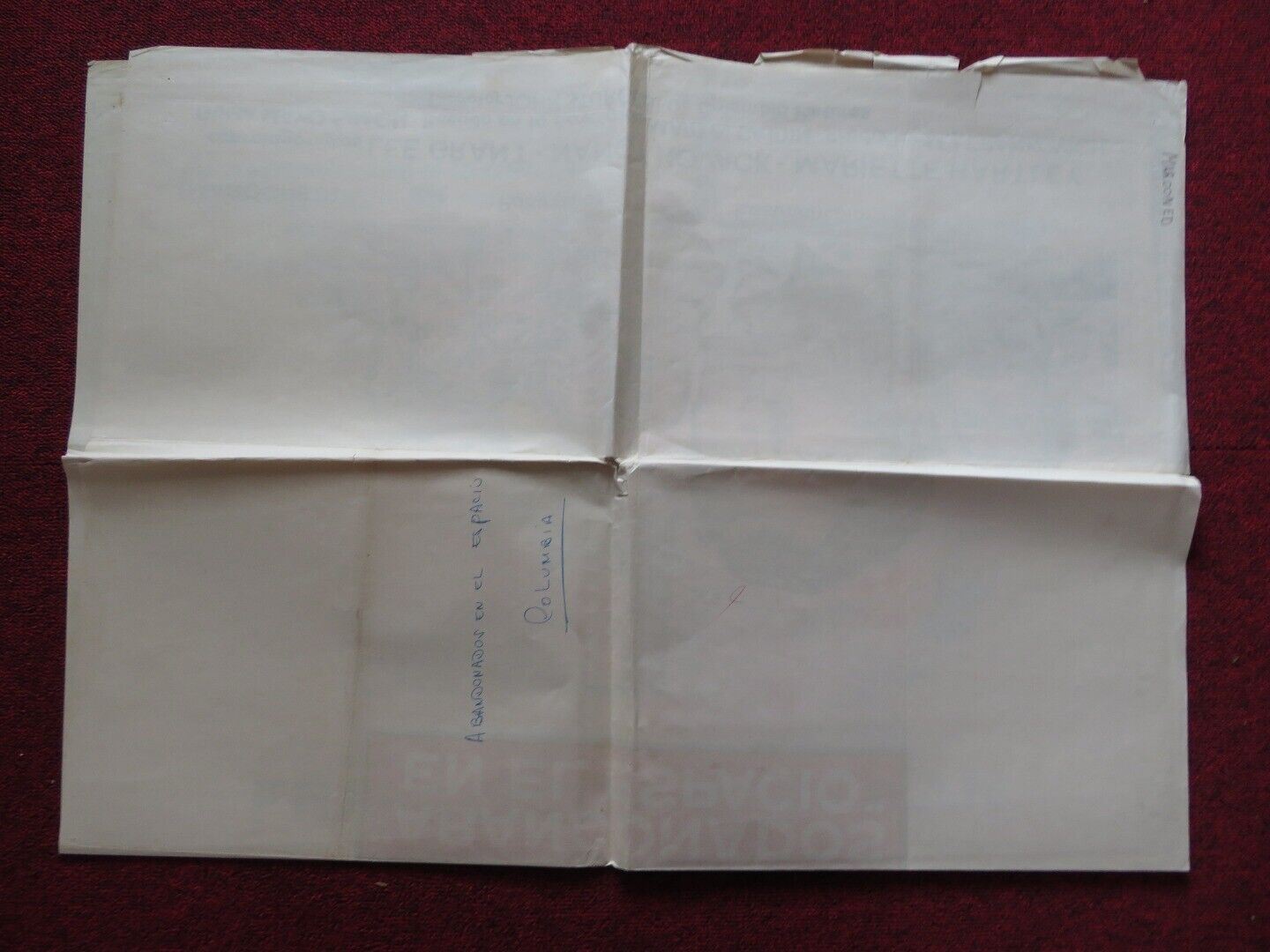 MAROONED FOLDED ARGENTINA ONE SHEET POSTER GREGORY PECK GENE HACKMAN 1969 Movie posters