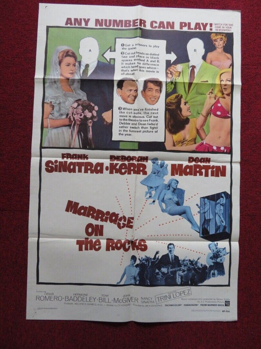 MARRIAGE ON THE ROCKS FOLDED US ONE SHEET POSTER SINATRA DEBORAH KERR 1965 Movie posters