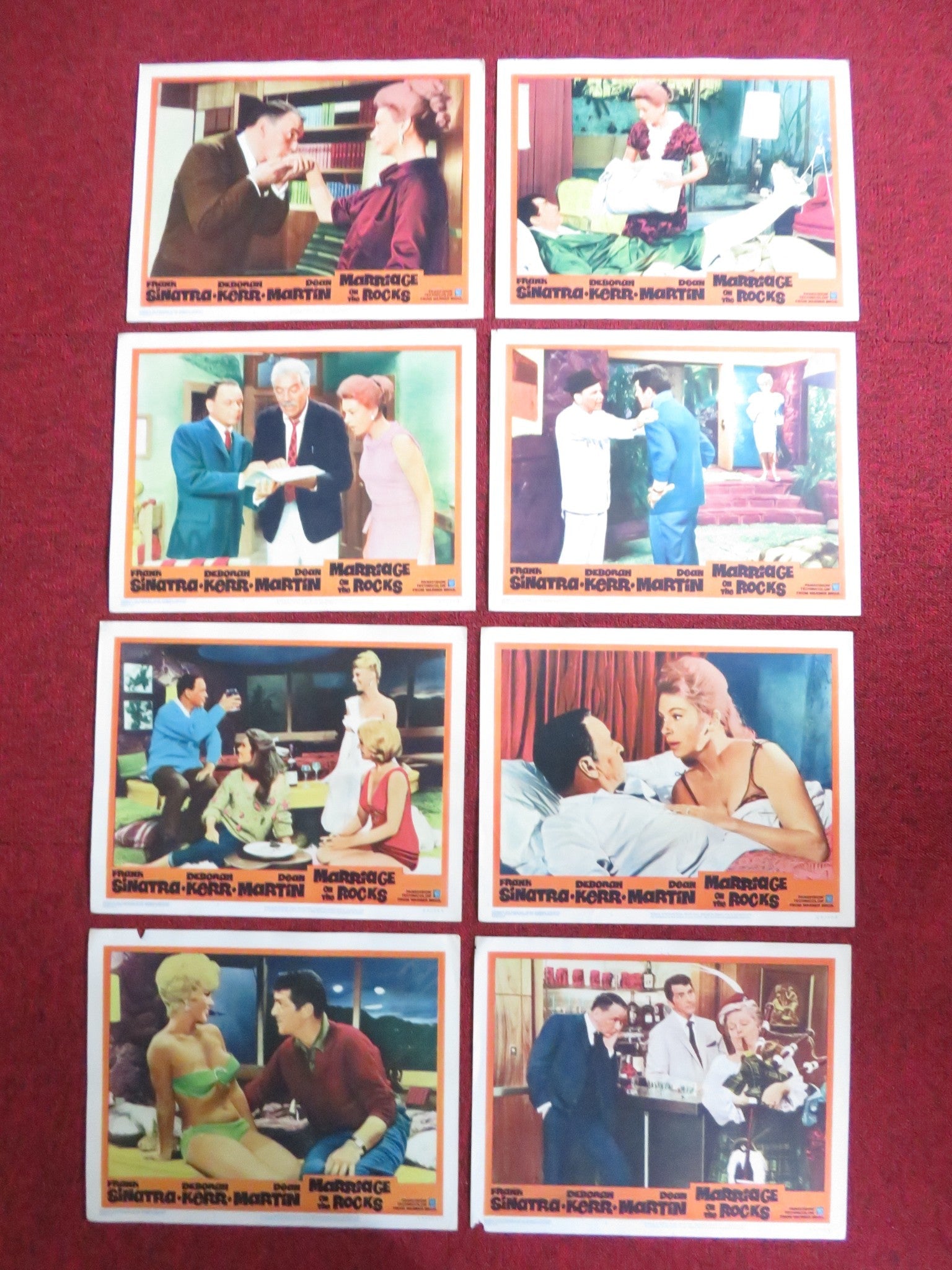 MARRIAGE ON THE ROCKS US LOBBY CARD FULL SET FRANK SINATRA DEBORAH KERR 1965 Rendezvous Cinema Movie posters