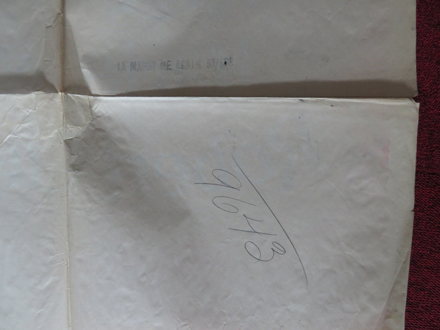 MARRY ME AGAIN FOLDED US ONE SHEET POSTER MARIE WILSON ROBERT CUMMINGS 1953 Rendezvous Cinema Movie posters