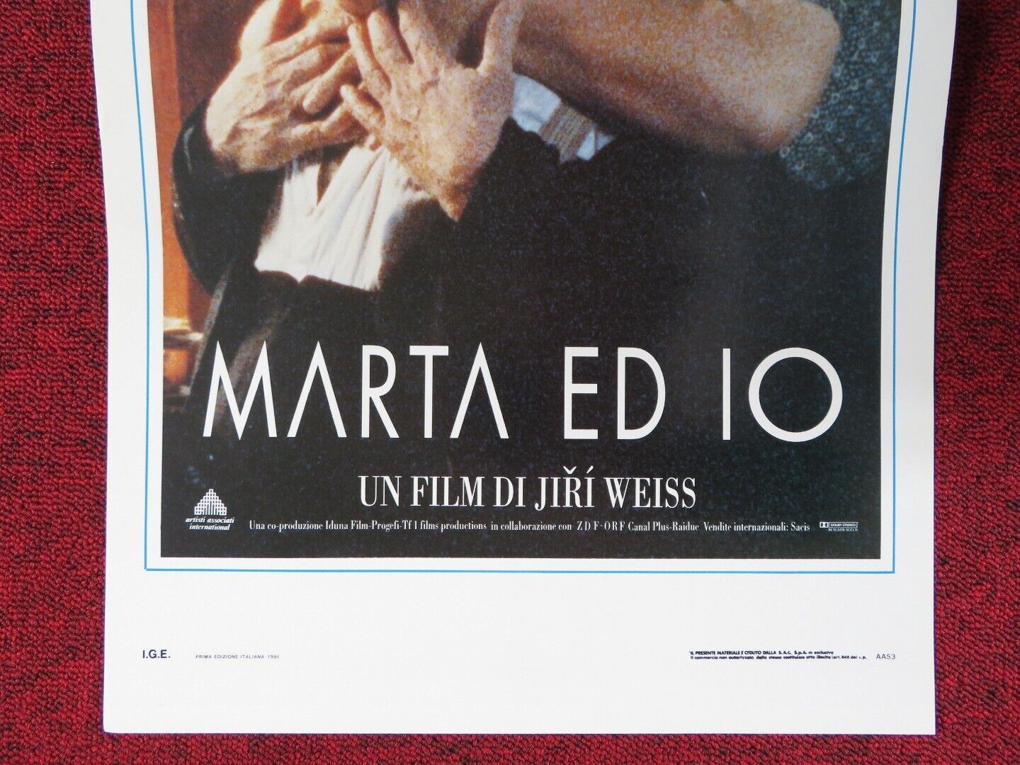 MARTA ED IO ITALIAN LOCANDINA (27.5"x13") POSTER MICHEL PICCOLI M SAGEBRE 1991 Movie posters