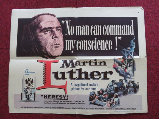 MARTIN LUTHER FOLDED U.S HALF SHEET POSTER NIALL MACGINNIS JOHN RUDDOCK 1953 - Rendezvous Cinema