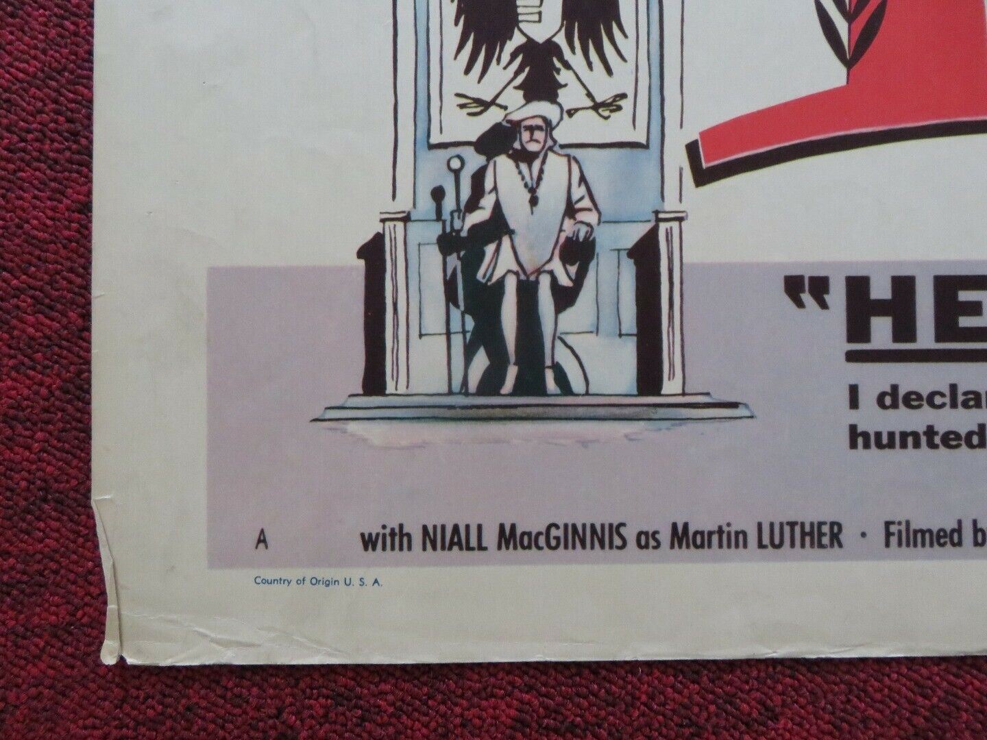 MARTIN LUTHER FOLDED U.S HALF SHEET POSTER NIALL MACGINNIS JOHN RUDDOCK 1953 - Rendezvous Cinema