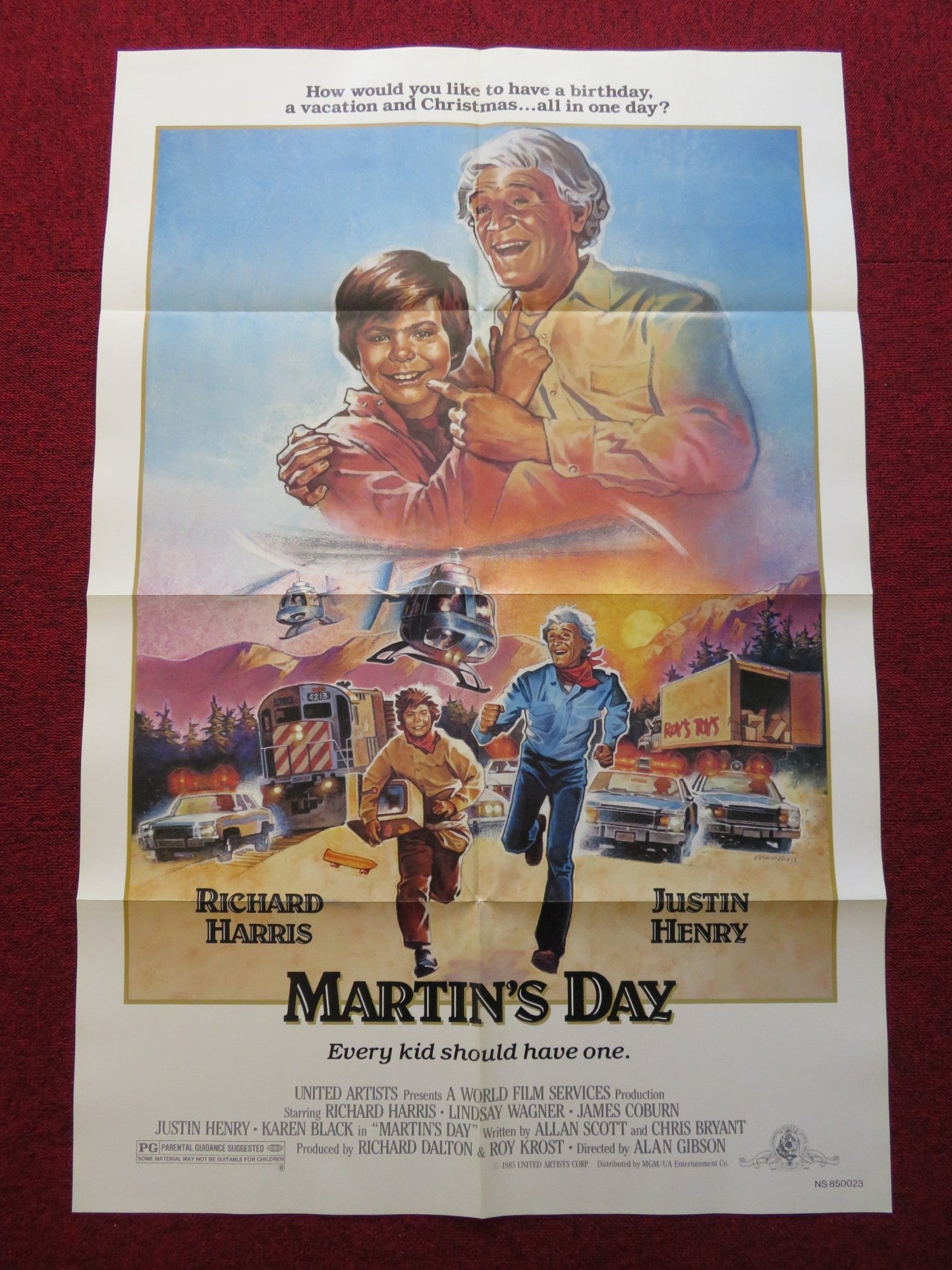 MARTIN'S DAY FOLDED US ONE SHEET POSTER RICHARD HARRIS JUSTIN HENRY 1985 Rendezvous Cinema Movie posters