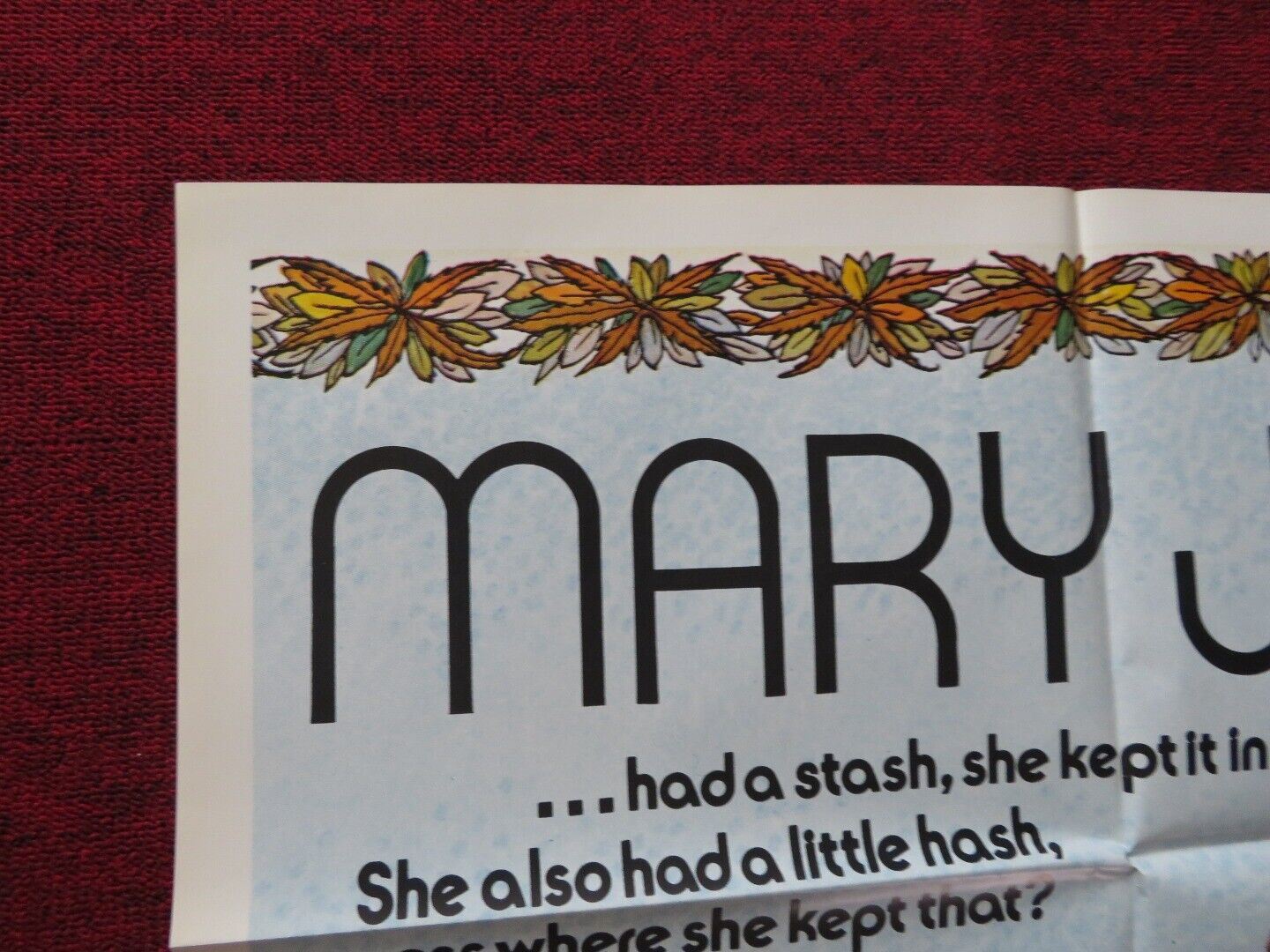 MARY JANE FOLDED US ONE SHEET POSTER ANYA DUVAL CAROL FAYE 1972 - Rendezvous Cinema