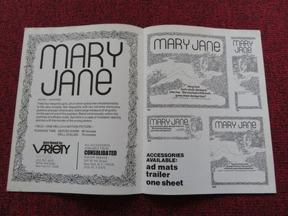 MARY JANE - UNCUT US PRESSBOOK MARC BROCK JACK COLT 1972 Rendezvous Cinema Movie posters