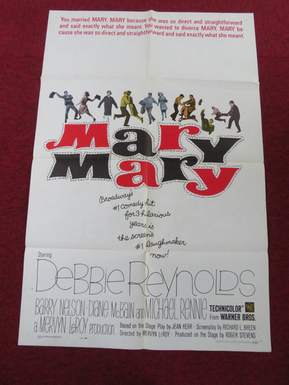 MARY, MARY - B FOLDED US ONE SHEET POSTER DEBBIE REYNOLDS BARRY NELSON 1963 Rendezvous Cinema Movie posters