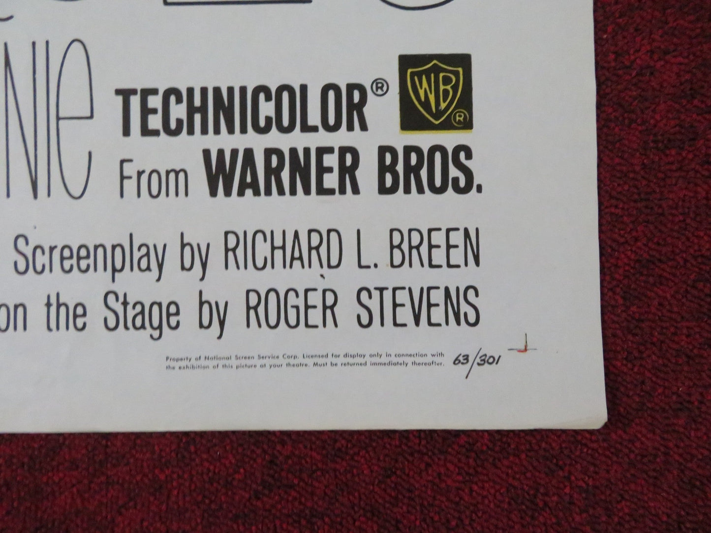 MARY, MARY - B FOLDED US ONE SHEET POSTER DEBBIE REYNOLDS BARRY NELSON 1963 Rendezvous Cinema Movie posters