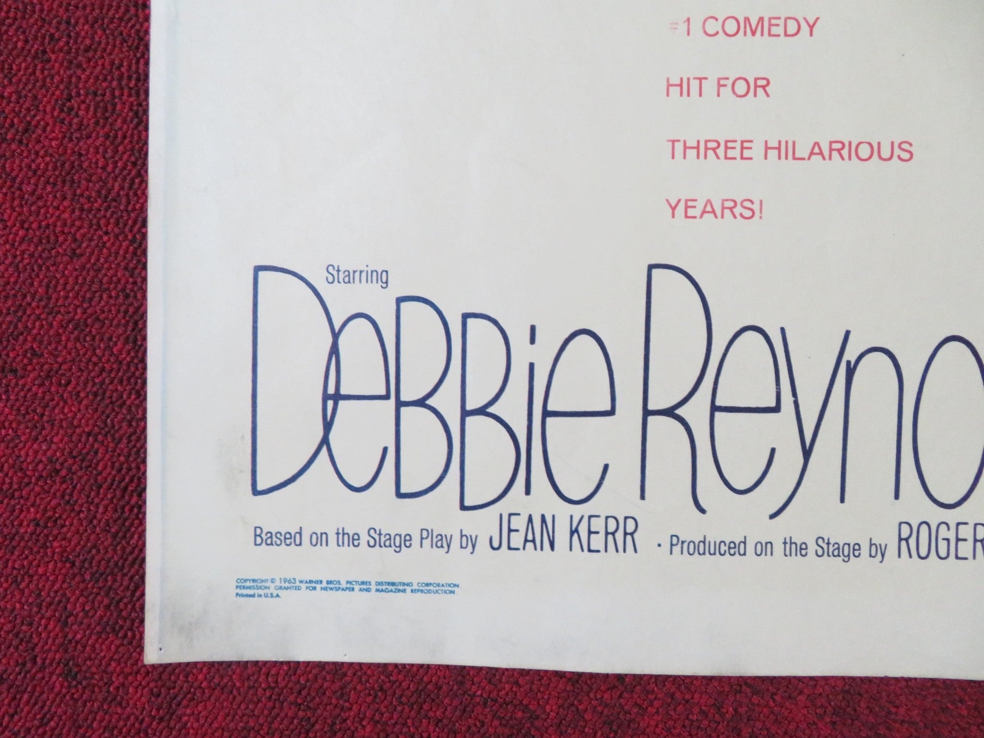 MARY MARY HALF SHEET (22"x 28") POSTER DEBBIE REYNOLDS BARRY NELSON 1963 Rendezvous Cinema Movie posters