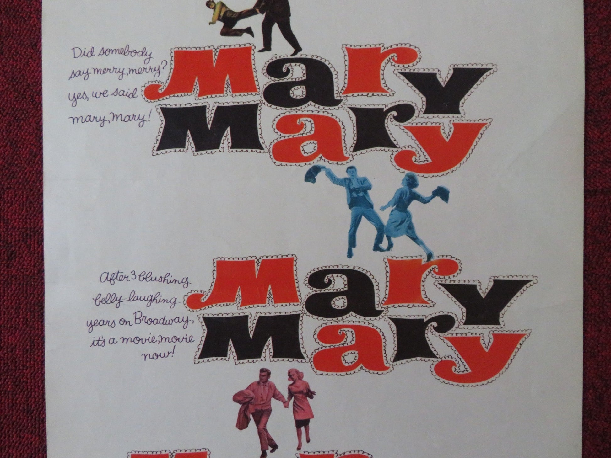 MARY, MARY US INSERT (14"x 36") POSTER DEBBIE REYNOLDS BARRY NELSON 1963 Rendezvous Cinema Movie posters