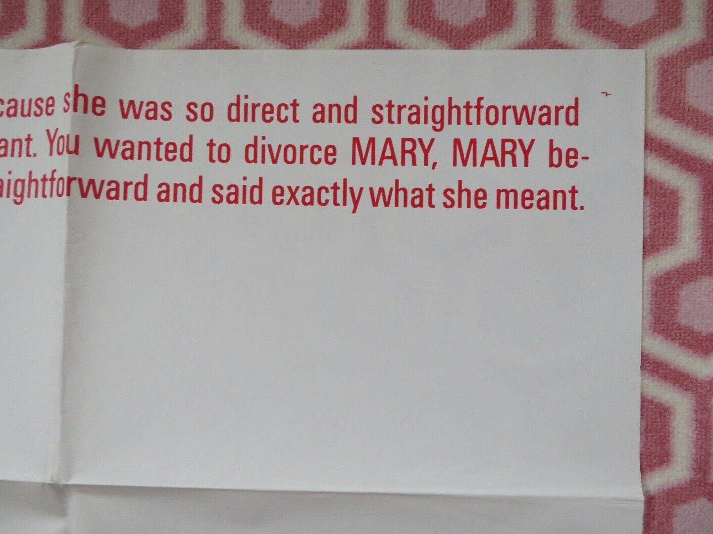 MARY, MARY US ONE SHEET POSTER DEBBIE REYNOLDS 1963 Movie posters