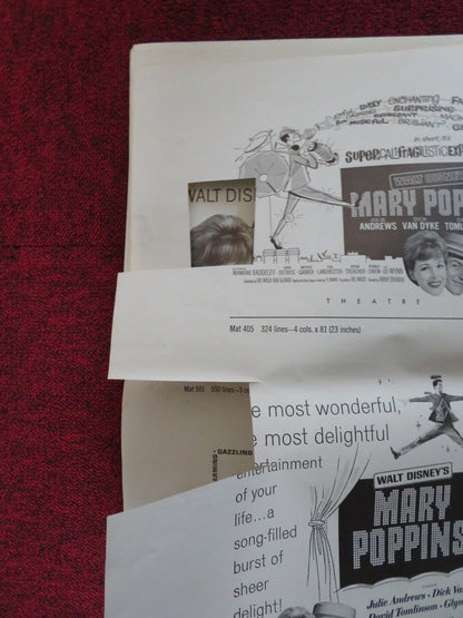 MARY POPPINS FOLDED PRESSBOOK CUT BUENA VISTA DISNEY JULIE ANDREWS 1964 Rendezvous Cinema Movie posters