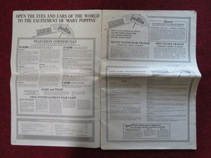 MARY POPPINS FOLDED PRESSBOOK CUT BUENA VISTA DISNEY JULIE ANDREWS 1964 Rendezvous Cinema Movie posters