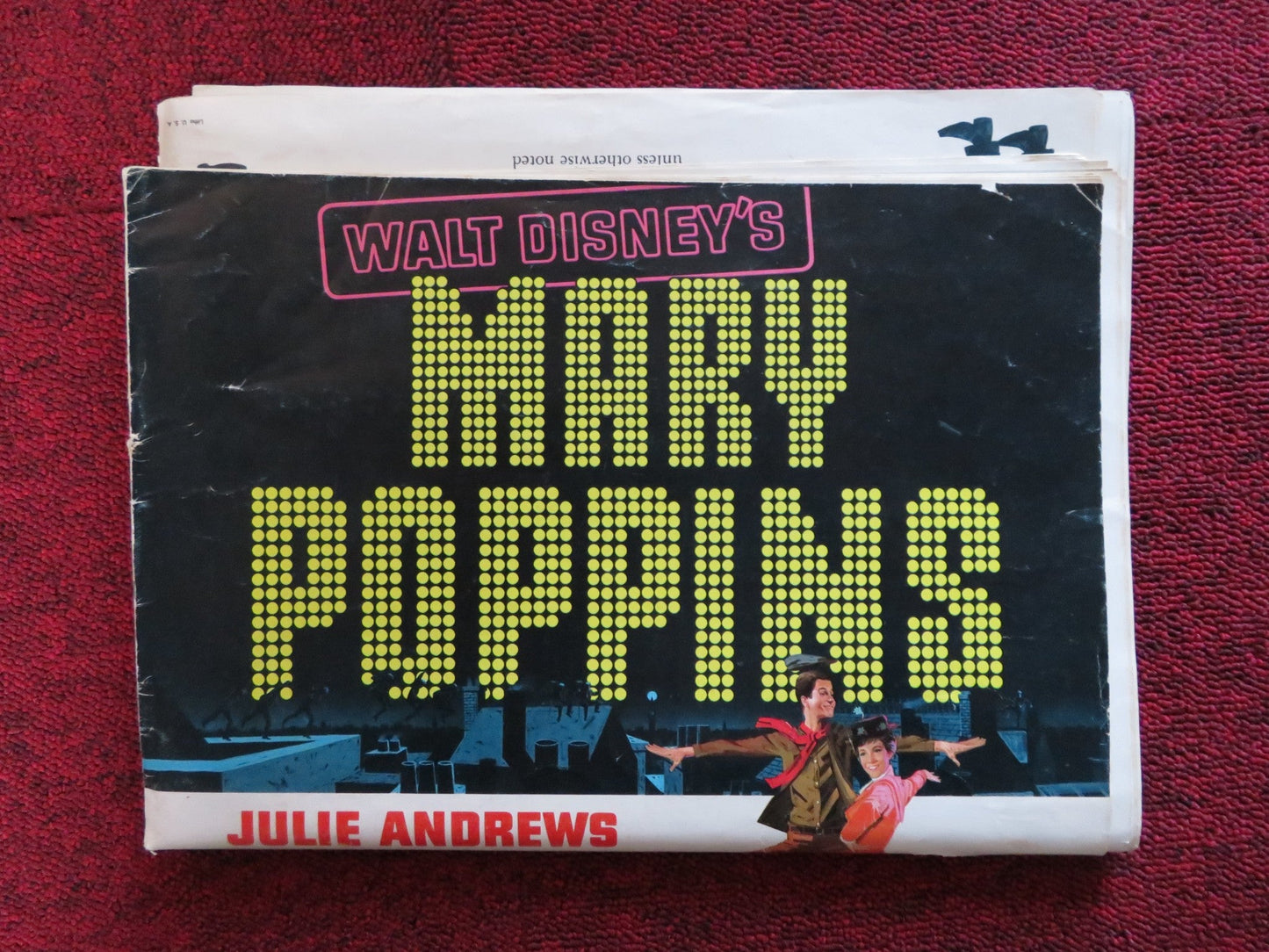 MARY POPPINS FOLDED PRESSBOOK CUT BUENA VISTA DISNEY JULIE ANDREWS 1964 Rendezvous Cinema Movie posters