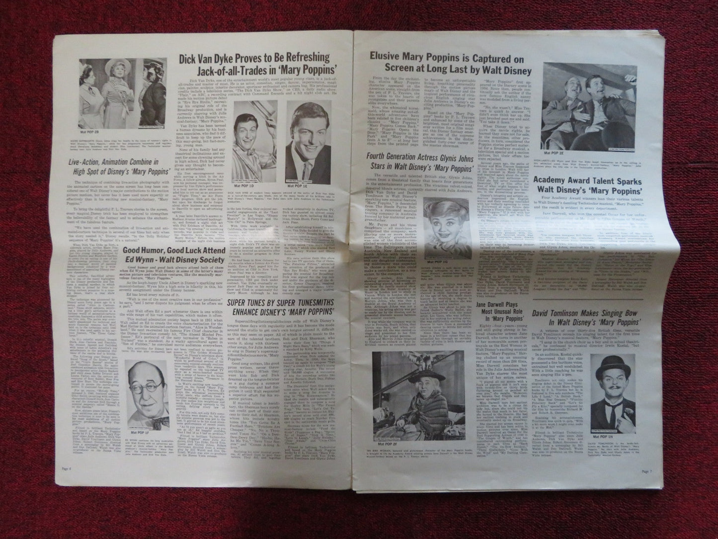 MARY POPPINS FOLDED PRESSBOOK CUT BUENA VISTA DISNEY JULIE ANDREWS 1964 Rendezvous Cinema Movie posters