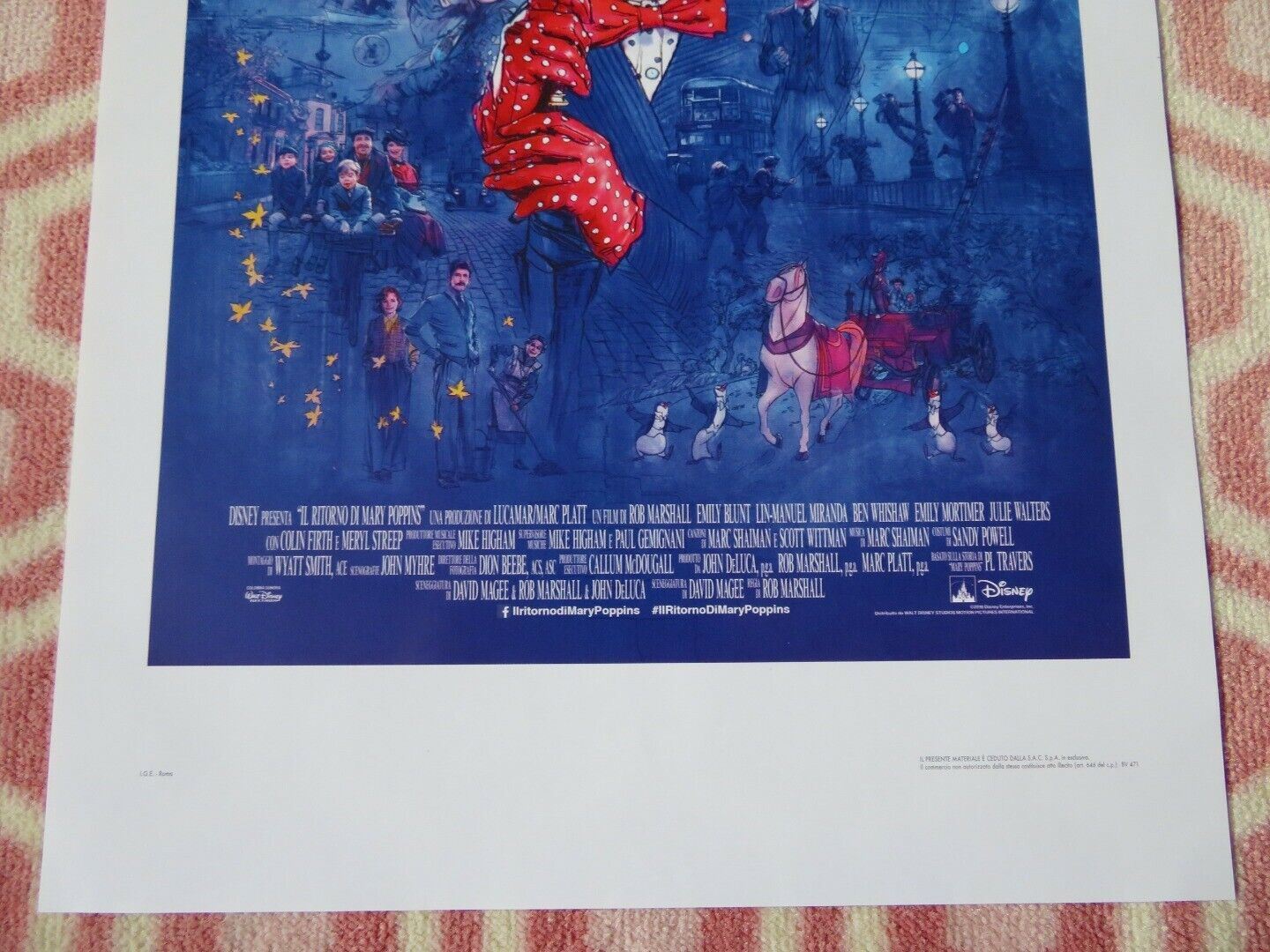 MARY POPPINS RETURNS ITALIAN LOCANDINA (27.5"x13") POSTER DISNEY 2018 Movie posters