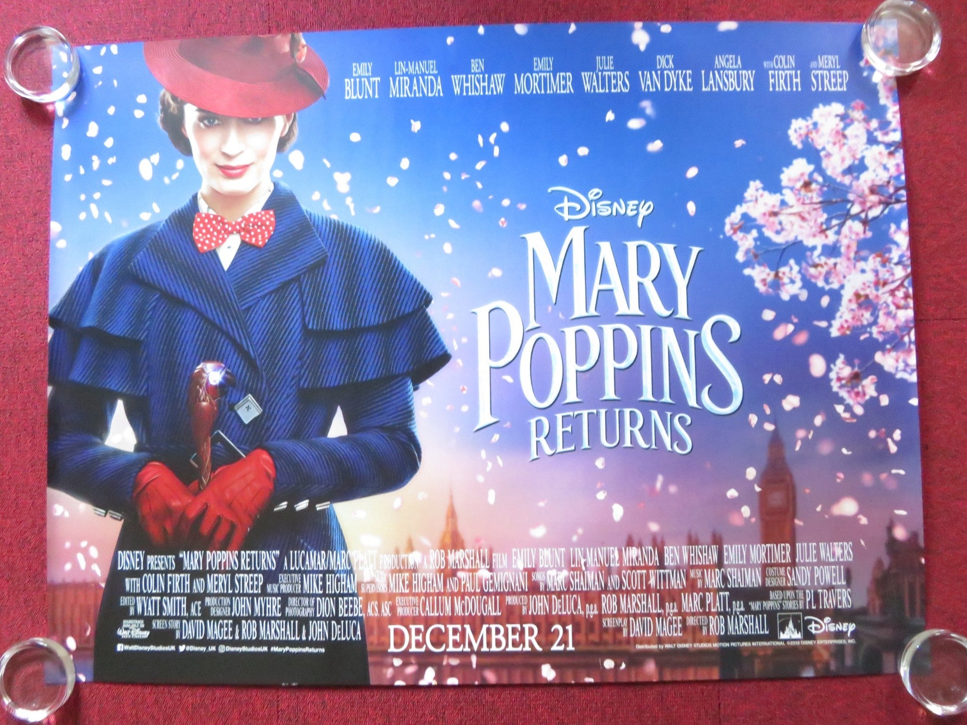 MARY POPPINS RETURNS UK QUAD (30"x 40") ROLLED POSTER DISNEY BLUNT FIRTH 2018 Rendezvous Cinema Movie posters