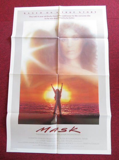 MASK FOLDED US ONE SHEET POSTER CHER SAM ELLIOTT ERIC STOLZ 1984 Rendezvous Cinema Movie posters