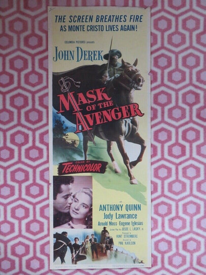 MASK OF THE AVENGER US INSERT (14"x 36") POSTER ANTHONY QUINN JODY LAWRANCE 1951 Movie posters