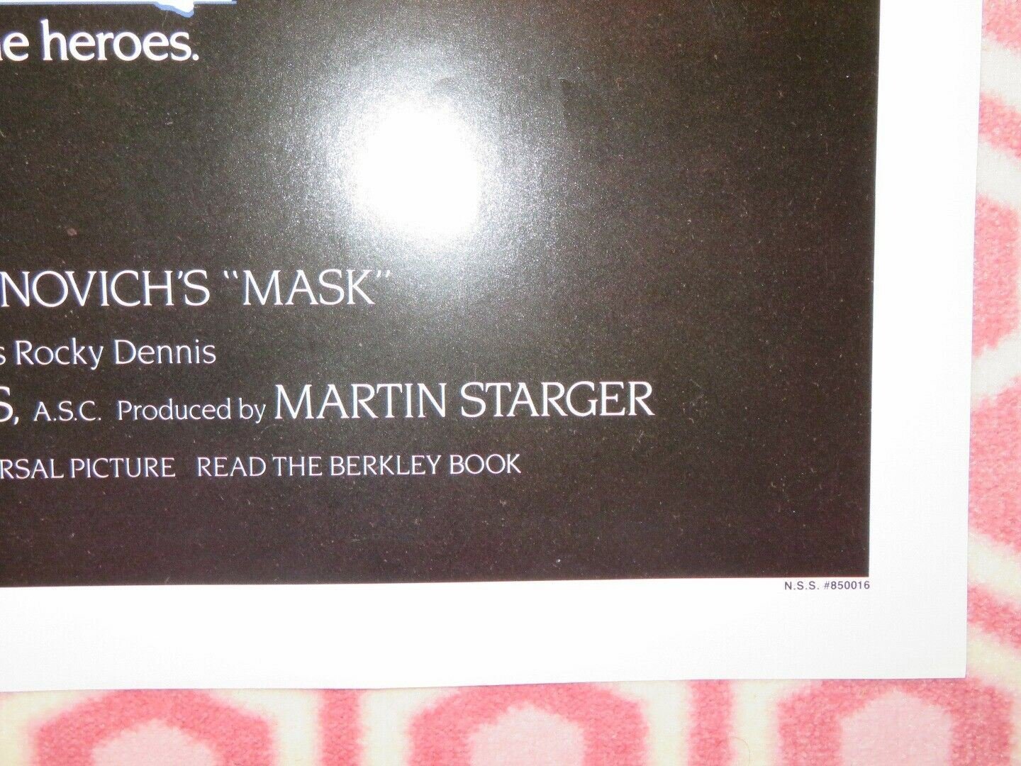 MASK US ONE SHEET POSTER CHER SAM ELLIOTT 1985 Movie posters