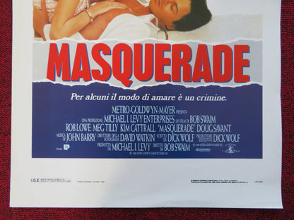 MASQUERADE ITALIAN LOCANDINA (27.5"x13") POSTER ROB LOWE MEG TILLY 1989 Rendezvous Cinema Movie posters