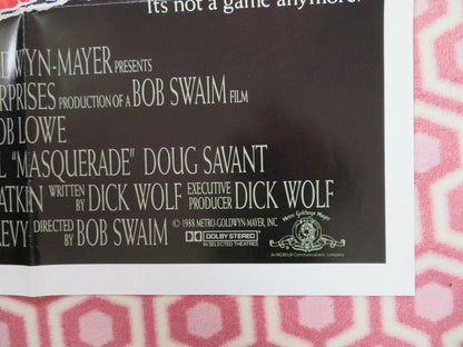 MASQUERADE US ONE SHEET POSTER MEG TILLY KIM CATTRALL 1988 Movie posters