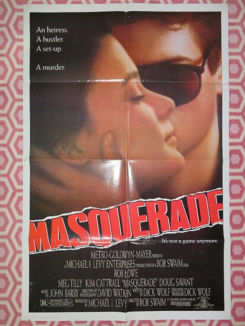 MASQUERADE US ONE SHEET POSTER ROB LOWE MEG TILLY KIM CATTRALL 1988 Movie posters