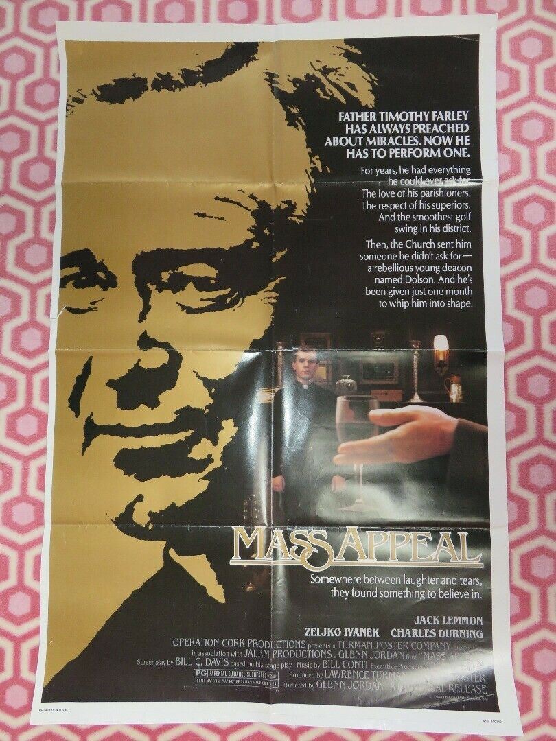 MASS APPEAL US ONE SHEET POSTER JACK LEMMON 1984 Movie posters