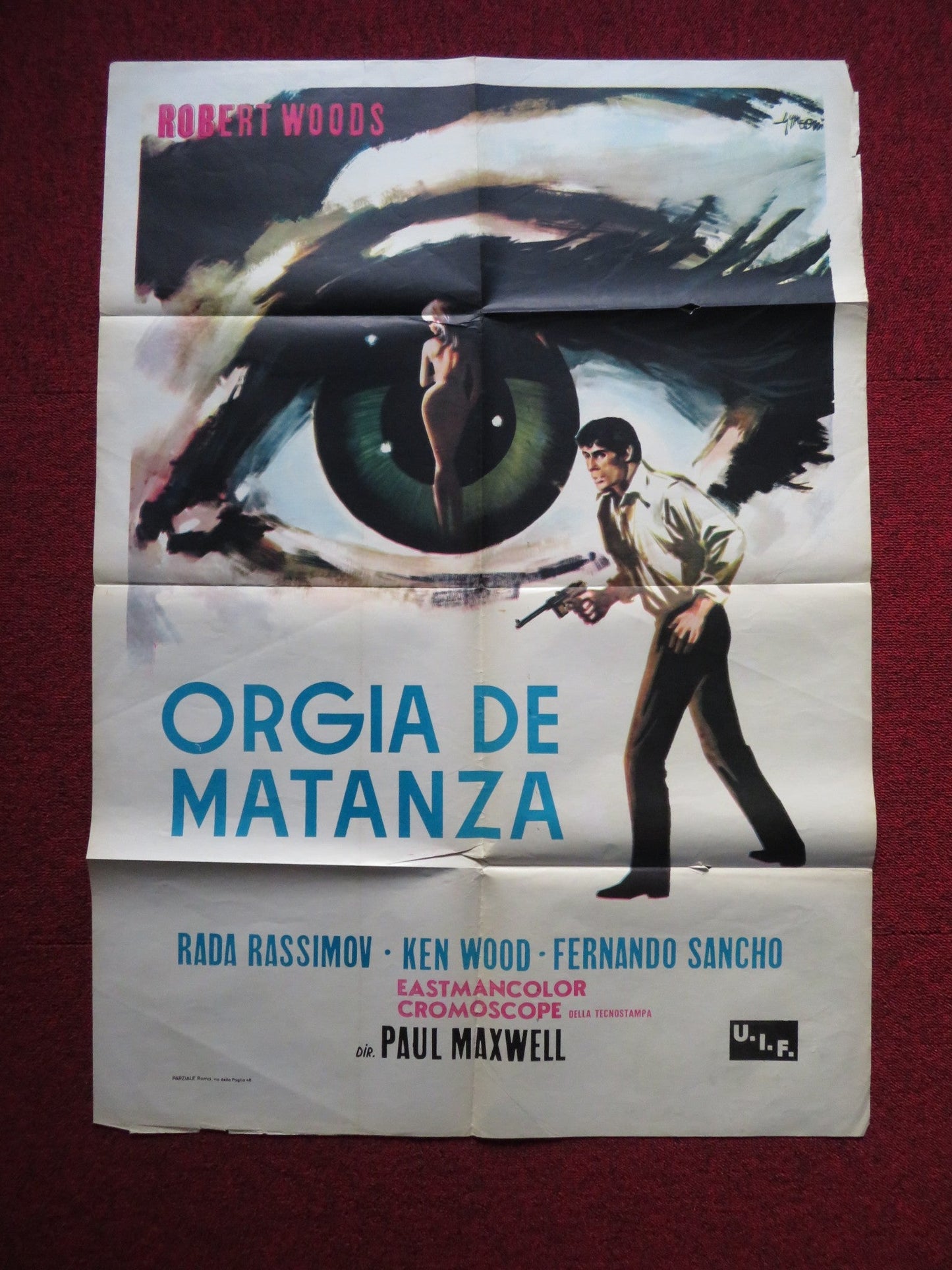 MASSACRE MANIA SPANISH POSTER GIOVANNI CIANFRIGLIA ROBERT WOODS 1967 Rendezvous Cinema Movie posters