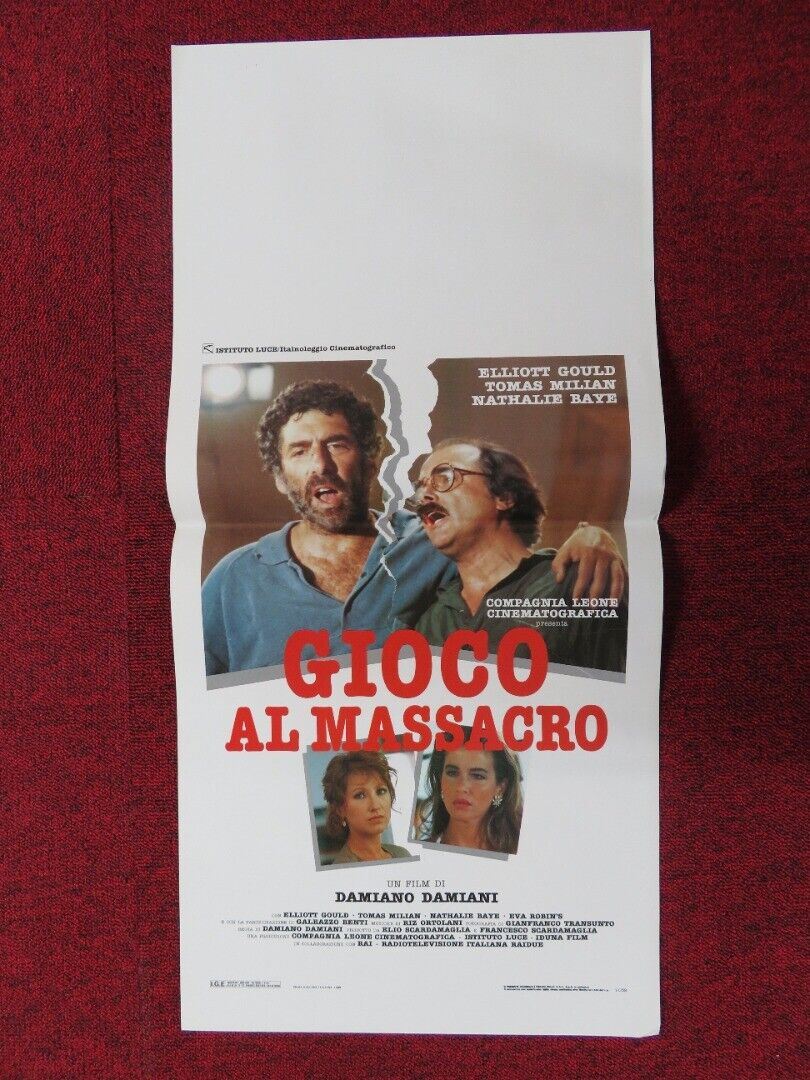 MASSACRE PLAY ITALIAN LOCANDINA (27.5"x13") POSTER DAMIANO DAMIANI 1989 Movie posters