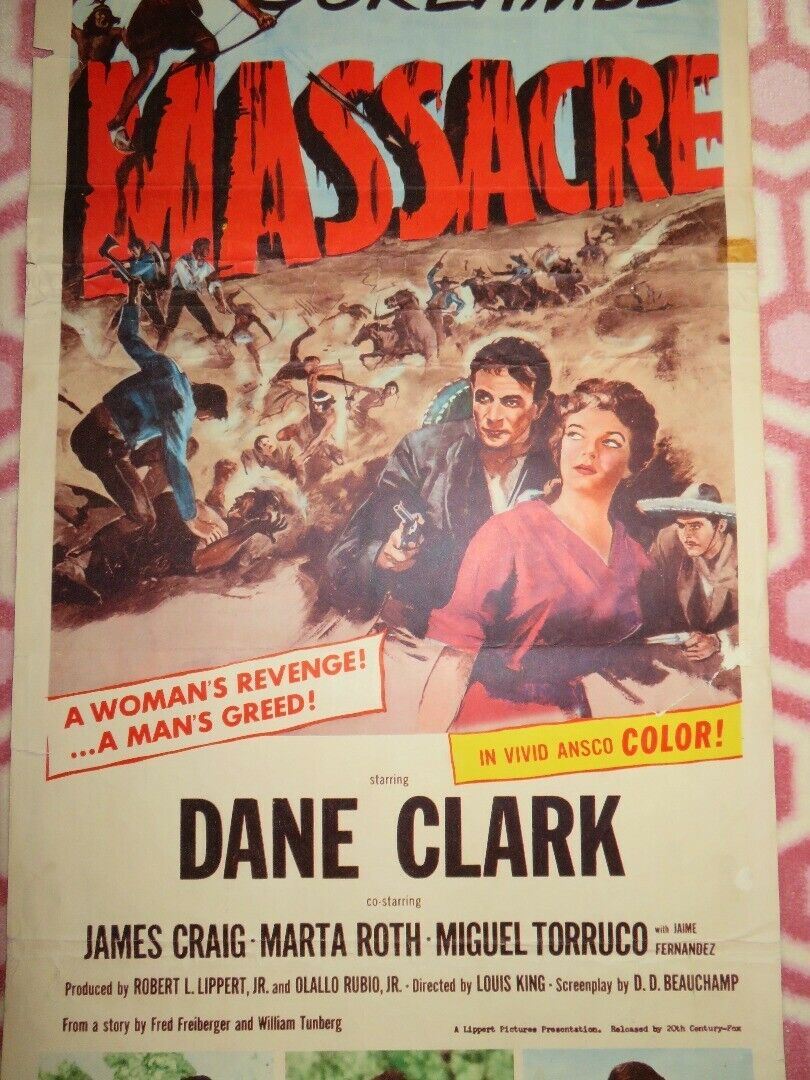 MASSACRE US INSERT (14"x 36") POSTER DANE CLARK JAMES CRAIG 1956 - Rendezvous Cinema