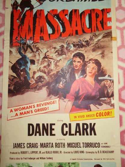 MASSACRE US INSERT (14"x 36") POSTER DANE CLARK JAMES CRAIG 1956 - Rendezvous Cinema