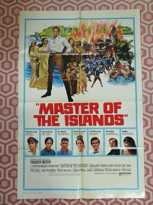MASTER OF THE ISLANDS /The Hawaiians STYLE B US ONE SHEET POSTER C HESTON 1971 Movie posters