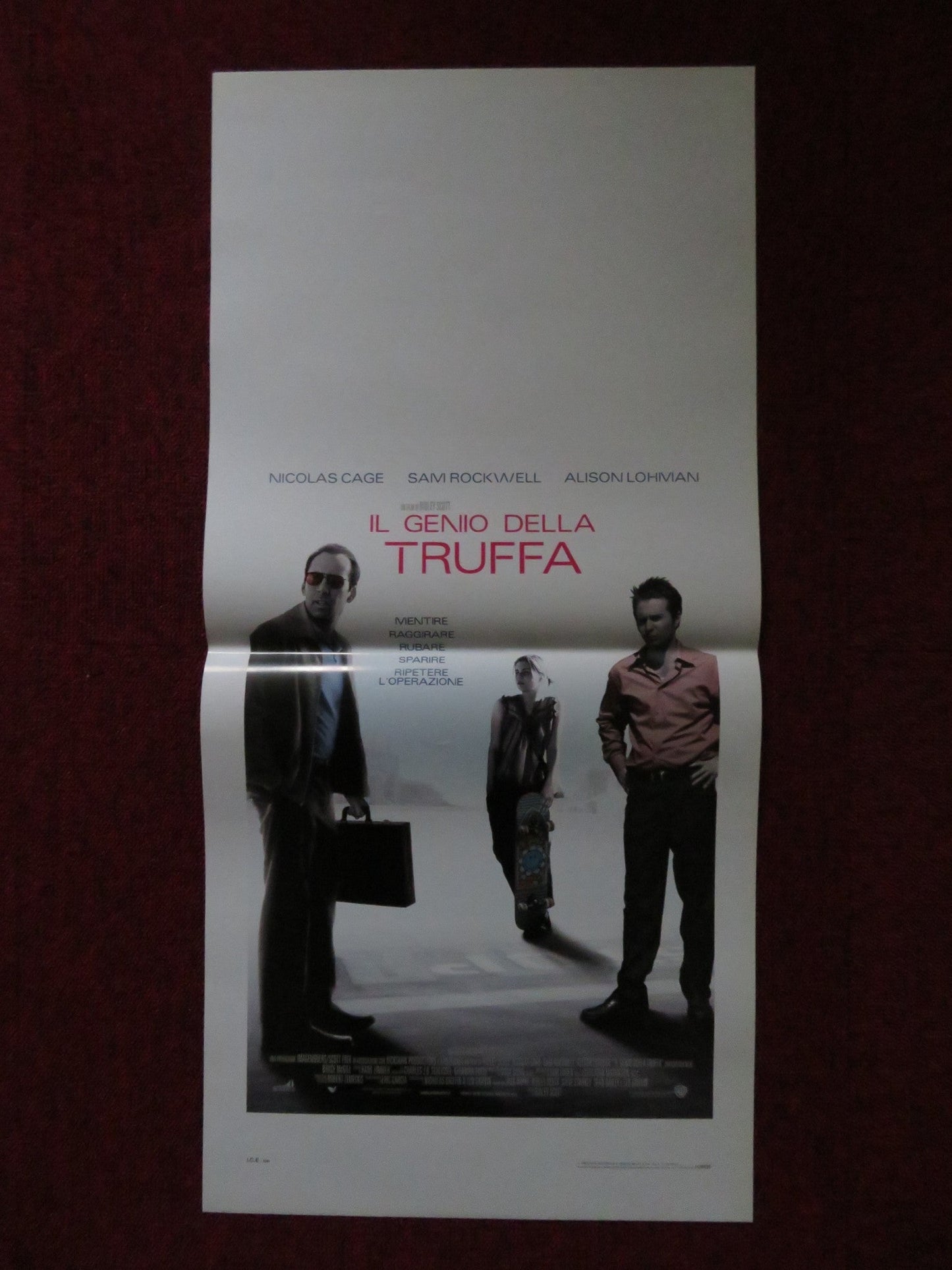 MATCHSTICK MEN ITALIAN LOCANDINA POSTER NICHOLAS CAGE SAM ROCKWELL 2003 Rendezvous Cinema Movie posters