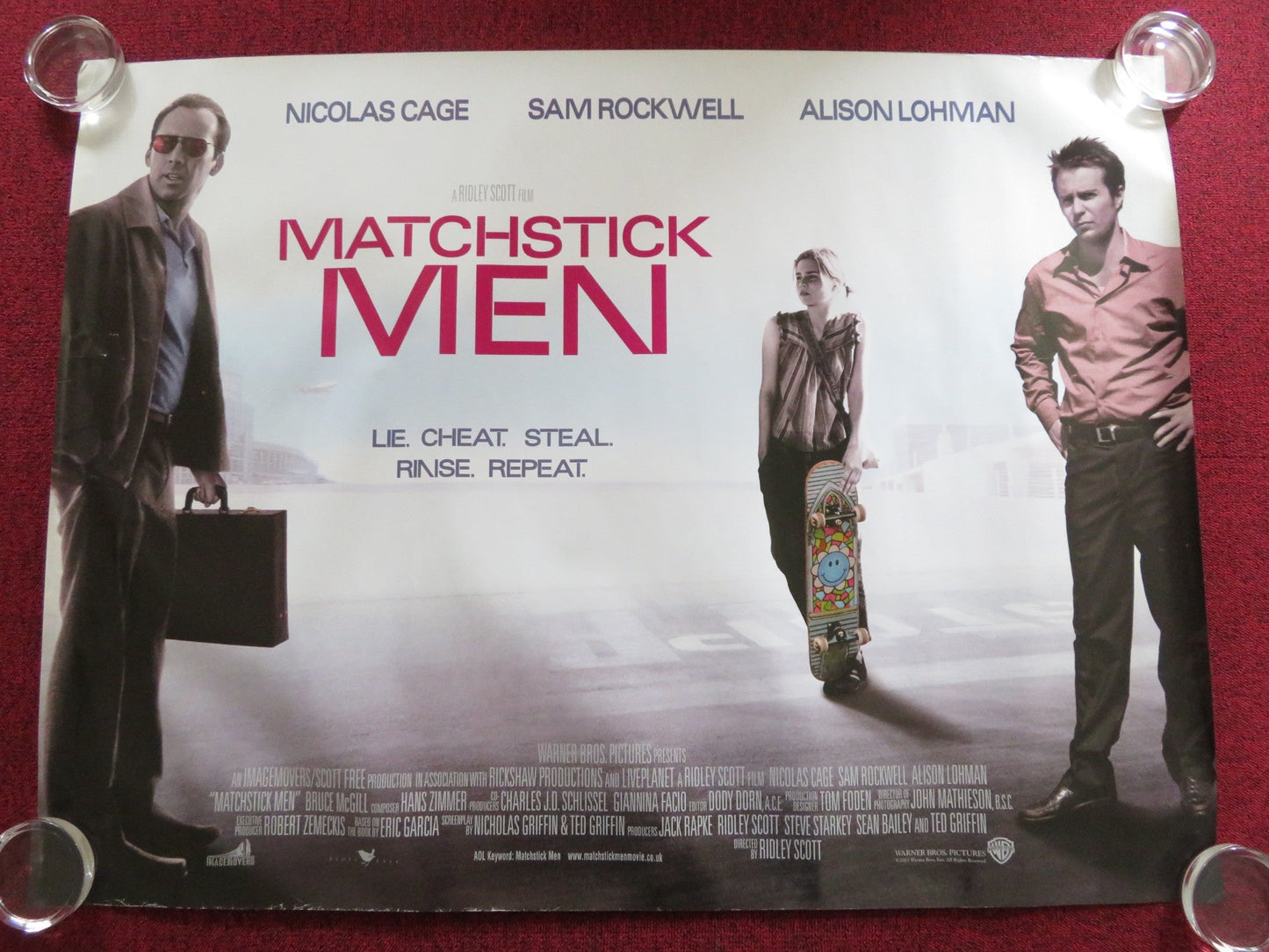 MATCHSTICK MEN UK QUAD (30"x 40") ROLLED POSTER NICOLAS CAGE SAM ROCKWELL 2003 Rendezvous Cinema Movie posters