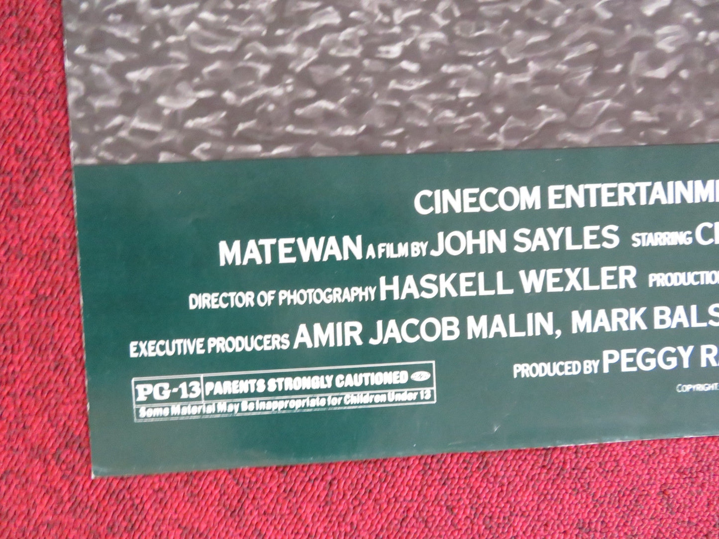 MATEWAN - B FOLDED US ONE SHEET POSTER CHRIS COOPER JAMES EARL JONES 1987 Rendezvous Cinema Movie posters