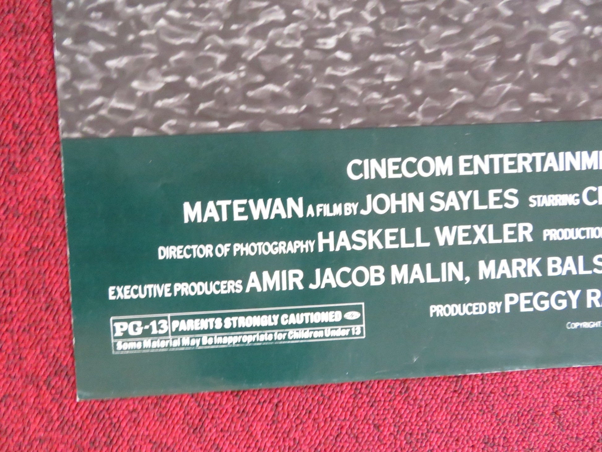 MATEWAN - B FOLDED US ONE SHEET POSTER CHRIS COOPER JAMES EARL JONES 1987 Rendezvous Cinema Movie posters