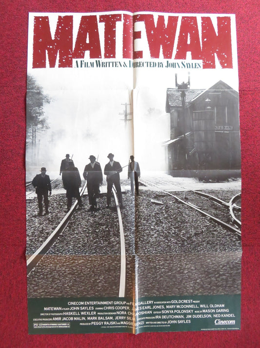 MATEWAN - B FOLDED US ONE SHEET POSTER CHRIS COOPER JAMES EARL JONES 1987 Rendezvous Cinema Movie posters