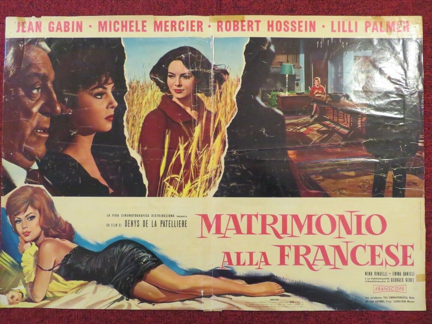 MATRIMONIO ALLA FRANCESE / GODS THUNDER ITALIAN FOTOBUSTA POSTER JEAN GABIN 1965 - Rendezvous Cinema