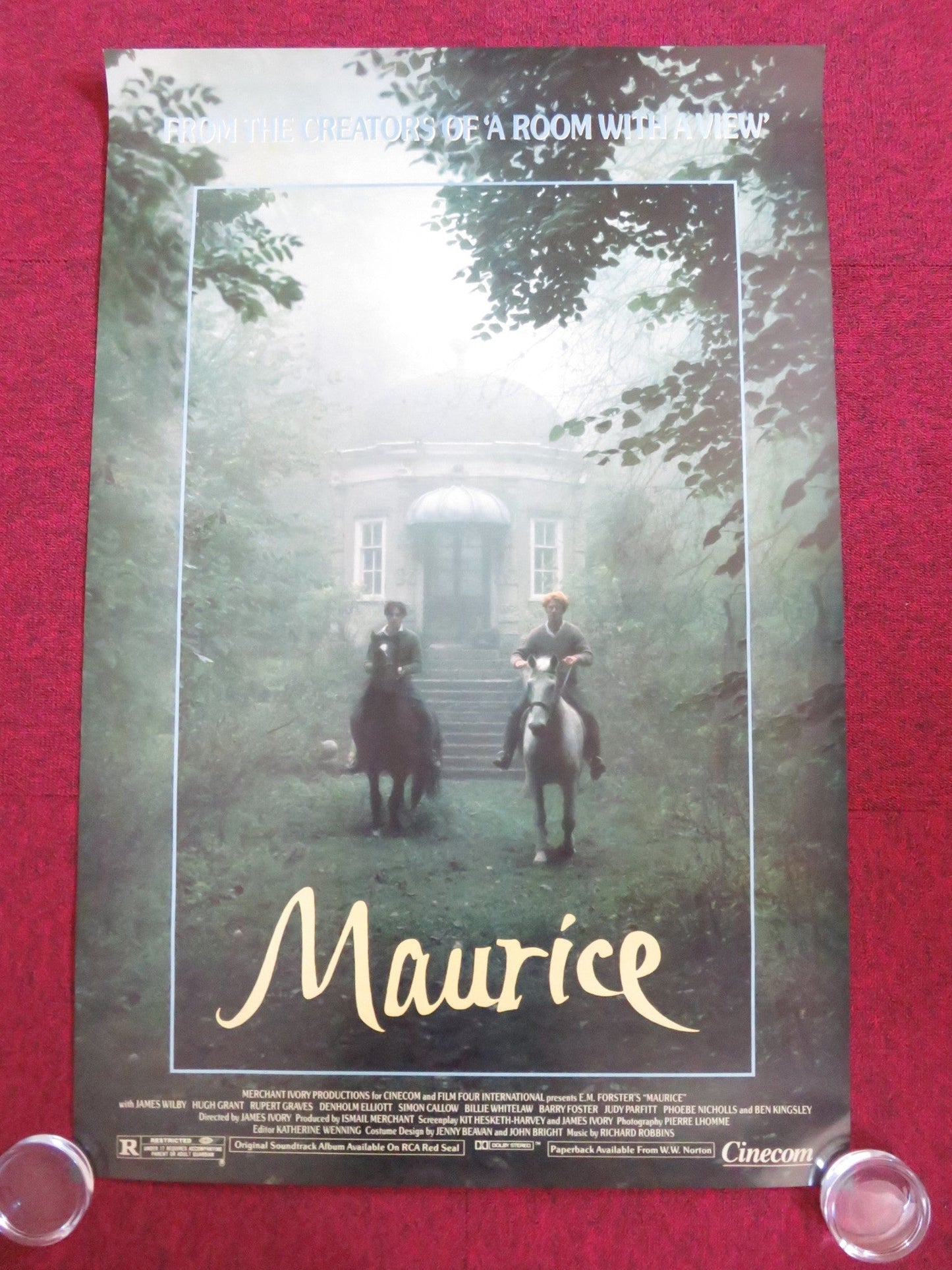 MAURICE US ONE SHEET ROLLED POSTER HUGH GRANT JAMES WILBY 1987 Rendezvous Cinema Movie posters