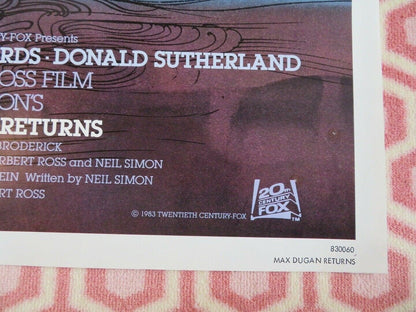 MAX DUGAN RETURNS US ONE SHEET POSTER MARSHA MASON DONALD SUTHERLAND 1983 Movie posters