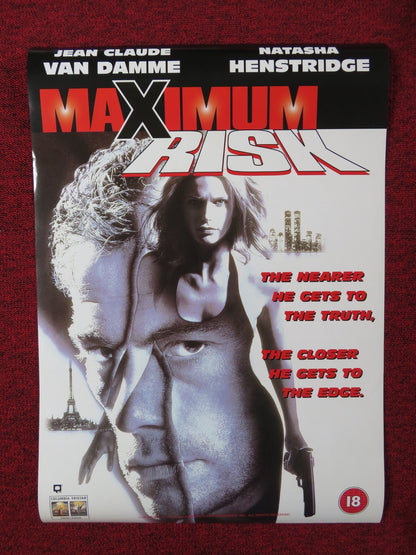 MAXIMUM RISK DOUBLE SIDED VHS VIDEO POSTER JEAN - CLAUDE VAN DAMME 1996 Rendezvous Cinema Movie posters
