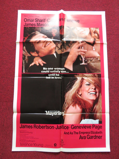 MAYERLING FOLDED US ONE SHEET POSTER OMAR SHARIF CATHERINE DENEUVE 1969 Rendezvous Cinema Movie posters