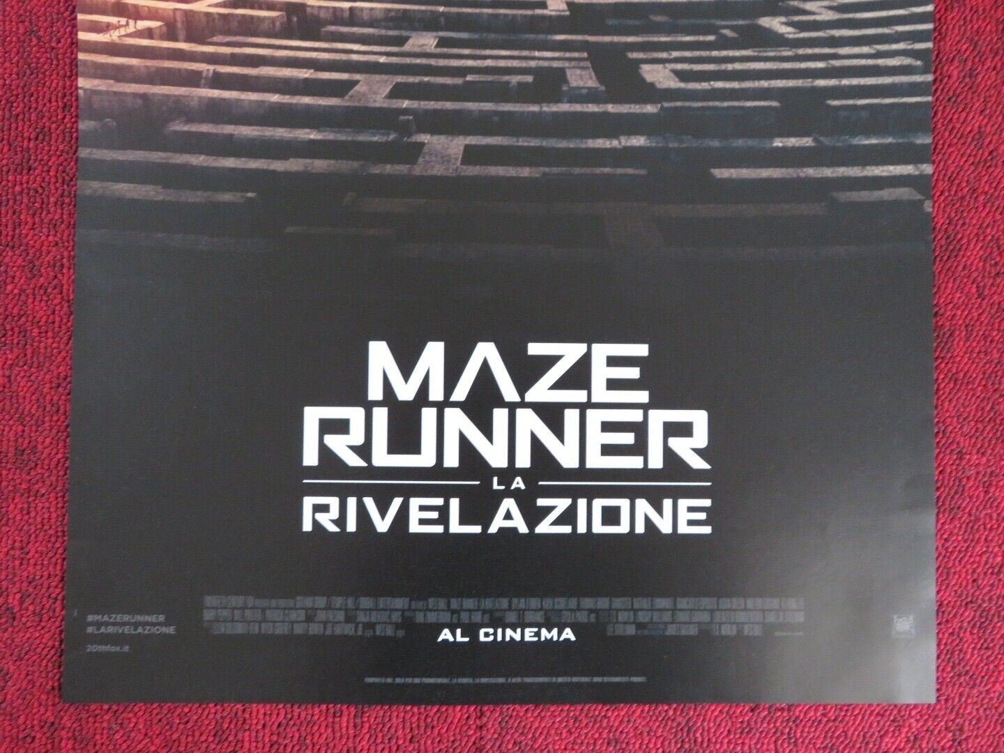 MAZE RUNNER: THE DEATH CURE ITALIAN LOCANDINA (26.5"x13") POSTER 2018 Movie posters