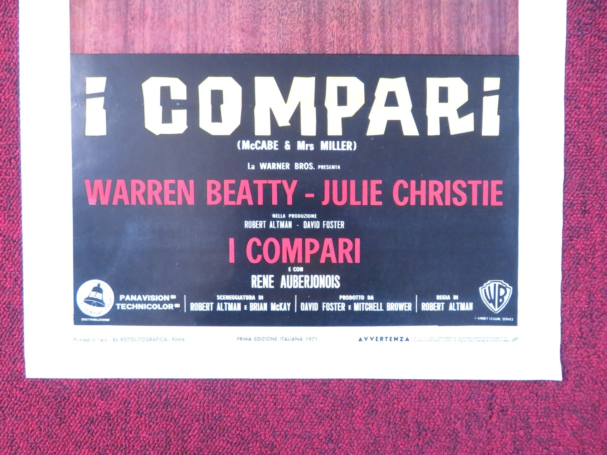 MCCABE AND MRS MILLER ITALIAN LOCANDINA POSTER WARREN BEATTY JULIE CHRISTIE 1971 Rendezvous Cinema Movie posters