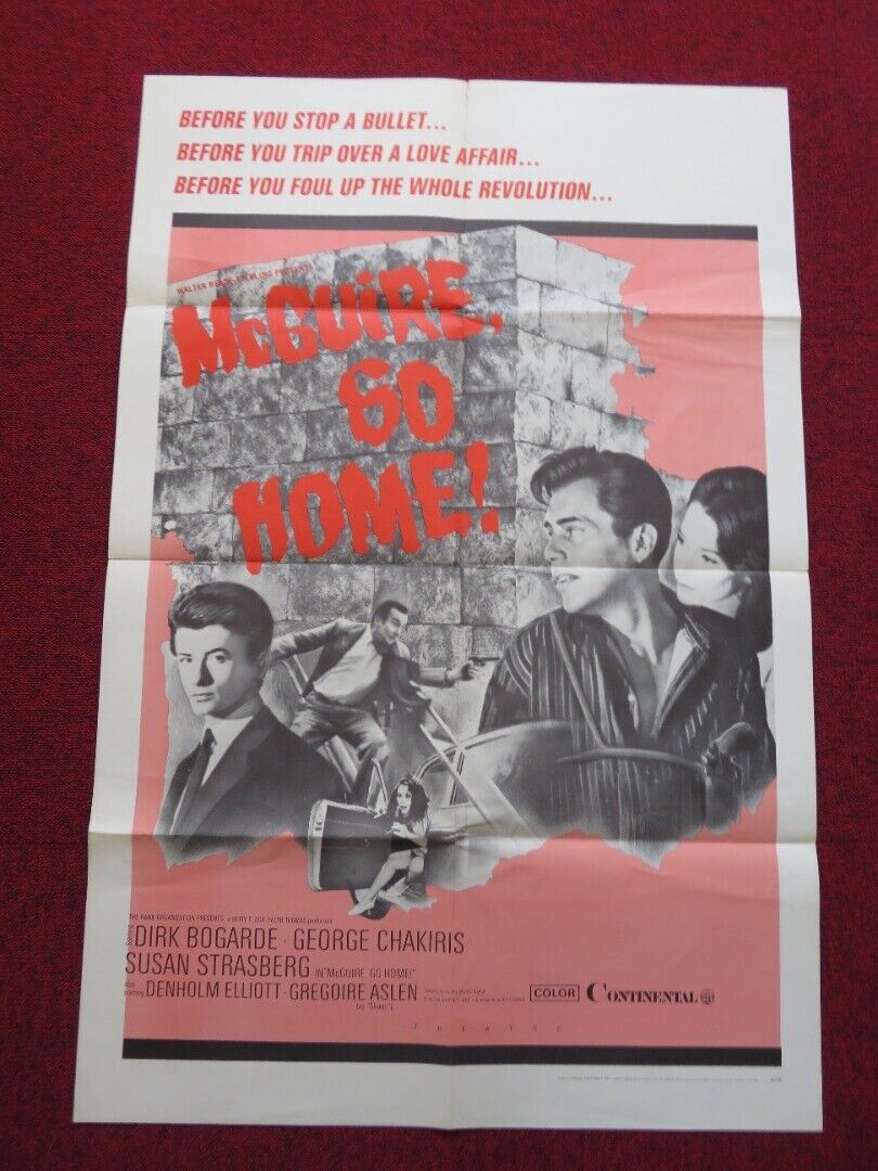 MCGUIRE GO HOME FOLDED US ONE SHEET POSTER DIRK BOGARDE GEORGE CHARKIRIS 1966 Movie posters