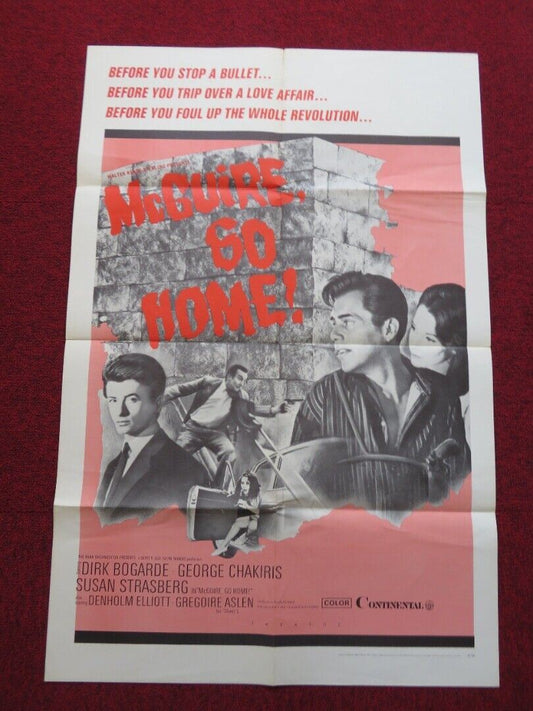 MCGUIRE GO HOME FOLDED US ONE SHEET POSTER DIRK BOGARDE GEORGE CHARKIRIS 1966 Movie posters
