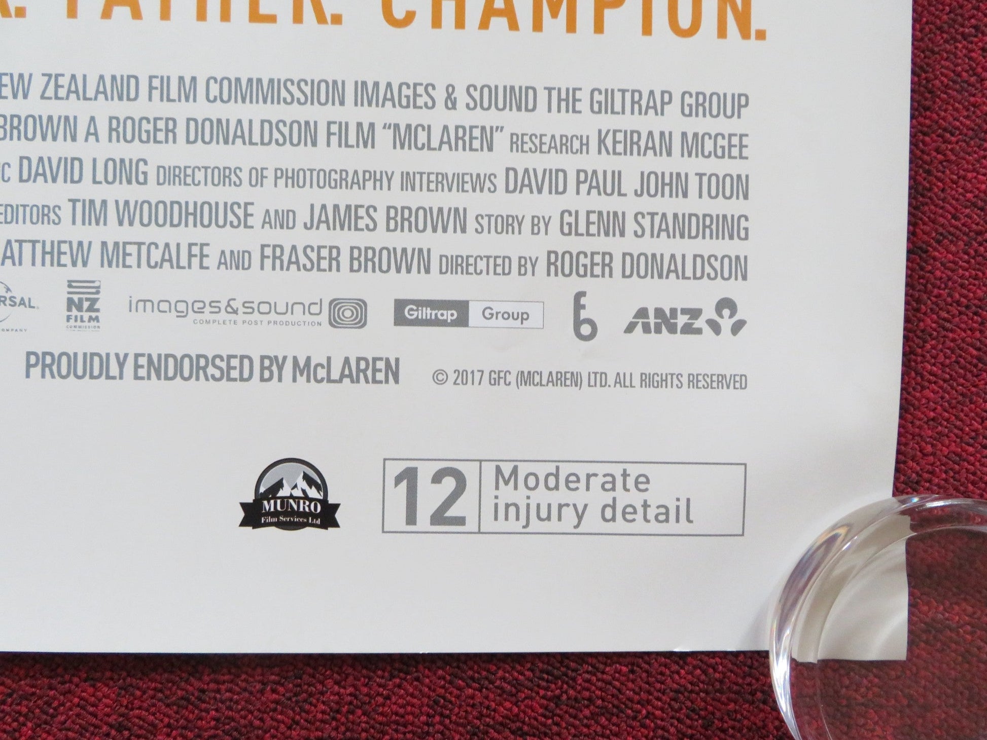 MCLAREN UK QUAD (30"x 40") ROLLED POSTER CHRIS AMON JIM ANDERTON 2017 Rendezvous Cinema Movie posters