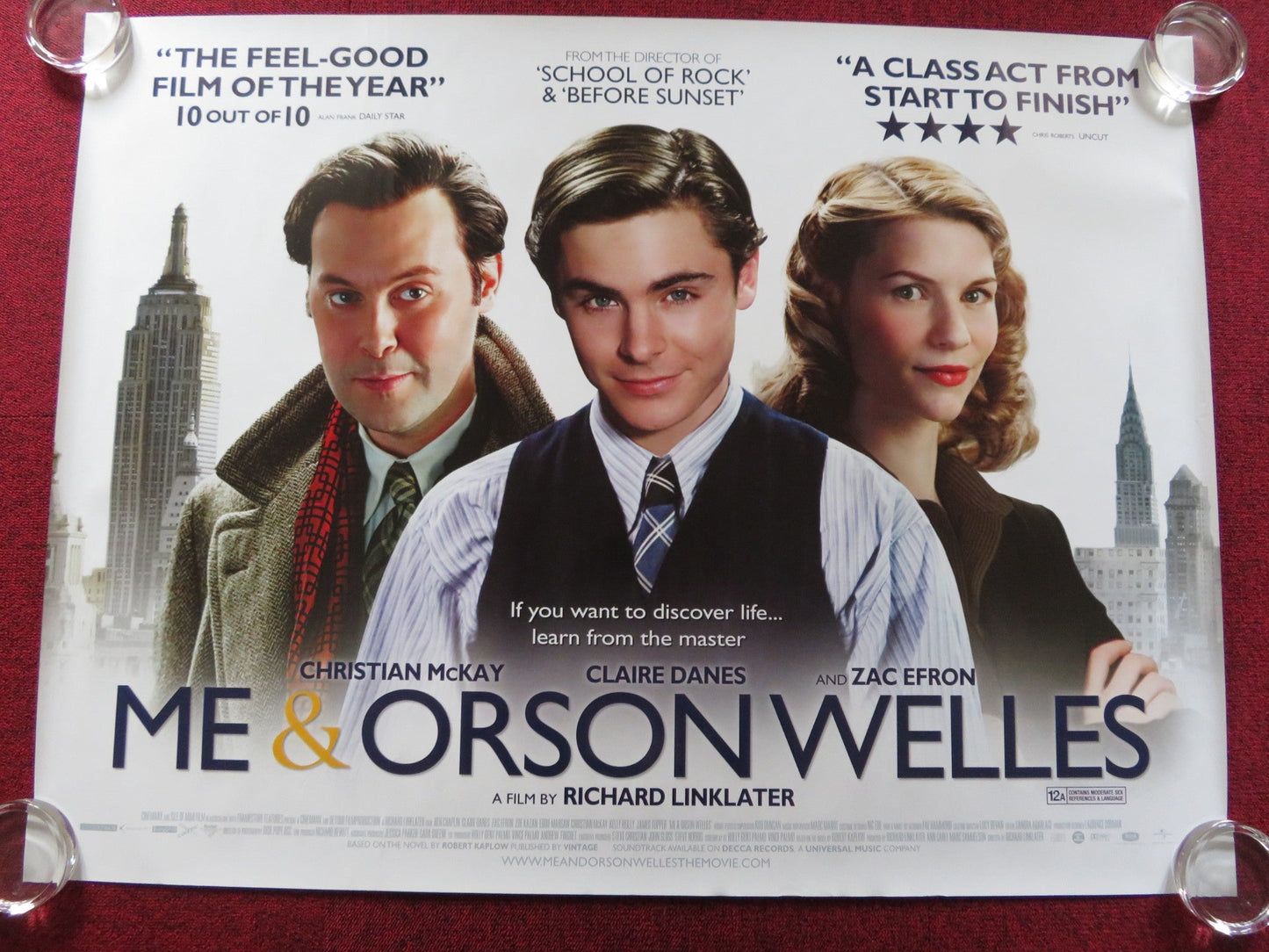 ME AND ORSON WELLES UK QUAD (30"x 40") ROLLED POSTER ZAC EFRON 2008 Rendezvous Cinema Movie posters